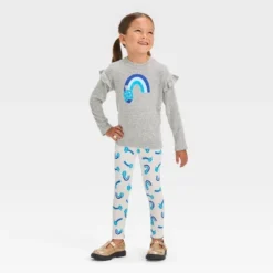 Toddler Girls' Rainbow Long Sleeve Top & Leggings Set - Cat & Jack™ Gray -CAT and JACK Store GUEST 0085c4e2 632b 439d ad0c f1013f229862