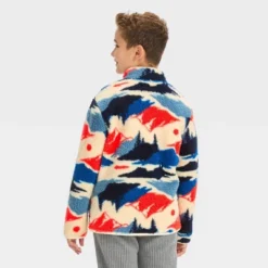 Boys' Faux Shearling Zip-Up Sweatshirt - Cat & Jack™ Off-White