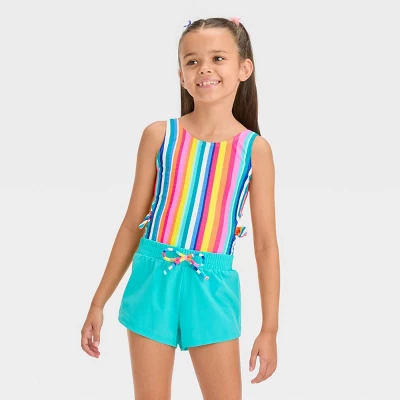 Girls' Playa Striped One Piece Swimsuit Set - Cat & Jack™ 6 Girls' Playa Striped One Piece Swimsuit Set - Cat & Jack™ - Image 4