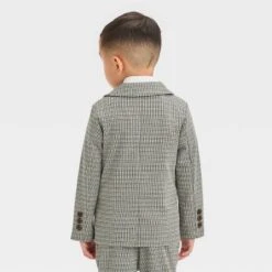 Toddler Boys' Long Sleeve Plaid Knit Blazer - Cat & Jack™ Brown