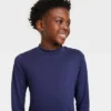 Boys' Solid Long Sleeve Rash Guard Swim Shirt - Cat & Jack™ Navy Blue -CAT and JACK Store GUEST 08dbc389 f9de 4b80 95ed 6f7cab08fc34