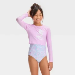 Girls' 'Mermaid At Heart' Unicorn Printed Rash Guard Set - Cat & Jack™ Light Purple -CAT and JACK Store GUEST 0cafcdac 5cc0 4ba5 955c 4301212363c9