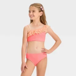 Girls' 'Seashells By The Seashore' Solid Bikini Set - Cat & Jack™ Peach Orange -CAT and JACK Store GUEST 0de4c165 1f1e 4402 b38a 74c37c9b8997