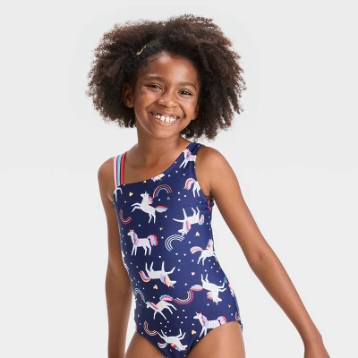 Girls' Unicorn Star One Piece Swimsuit - Cat & Jack™ 5 Girls' Unicorn Star One Piece Swimsuit - Cat & Jack™ - Image 3