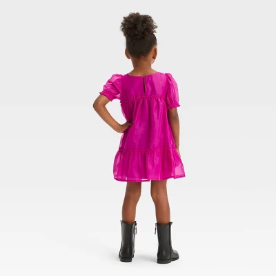Toddler Girls' Dress - Cat & Jack™ Magenta Pink 3 Toddler Girls' Dress - Cat & Jack™ Magenta Pink