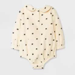 Baby Girls' Bow Printed Velour Romper - Cat & Jack™