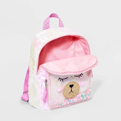 Girls' 10.5" Sequin Llama Backpack - Cat & Jack™ Pink 4 Girls' 10.5" Sequin Llama Backpack - Cat & Jack™ Pink - Image 2
