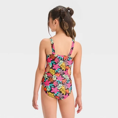 Girls' Cowabunga Floral One Piece Swimsuit - Cat & Jack™ 4 Girls' Cowabunga Floral One Piece Swimsuit - Cat & Jack™ - Image 2