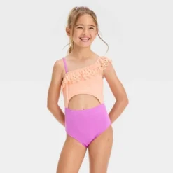 Girls' 'Beach Dreams' Solid One Piece Swimsuit - Cat & Jack™ Pink -CAT and JACK Store GUEST 18294e71 73b1 4009 891a 58aa1c06f862