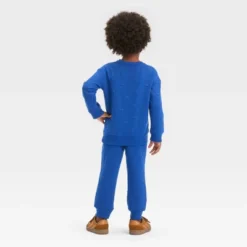 Toddler Boys' Embossed Knit Sweatshirt And Jogger Pants Set - Cat & Jack™ Blue