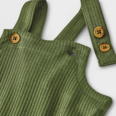 Baby 2pc Long Sleeve Bodysuit & Overalls Set - Cat & Jack™ Olive Green 5 Baby 2pc Long Sleeve Bodysuit & Overalls Set - Cat & Jack™ Olive Green - Image 3