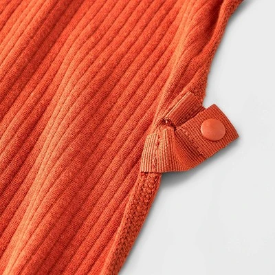 Baby Ribbed Snap Adaptive Romper - Cat & Jack™ Orange 5 Baby Ribbed Snap Adaptive Romper - Cat & Jack™ Orange - Image 3