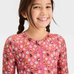 Girls' Wild Leopard Spots One Piece Rash Guard - Cat & Jack™