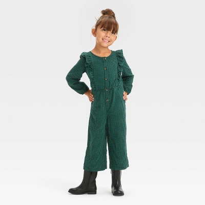 Toddler Girls' Ruffle Jumpsuit - Cat & Jack™ Green 5 Toddler Girls' Ruffle Jumpsuit - Cat & Jack™ Green - Image 3