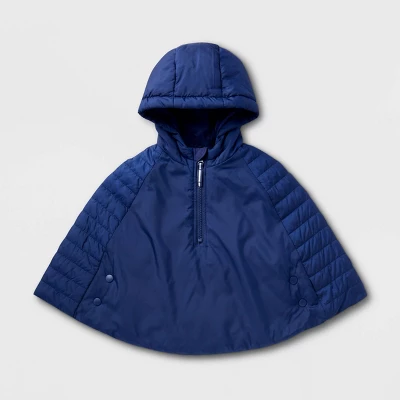 Toddler Adaptive Quilted Cape Jacket - Cat & Jack™ Navy Blue 6 Toddler Adaptive Quilted Cape Jacket - Cat & Jack™ Navy Blue - Image 4
