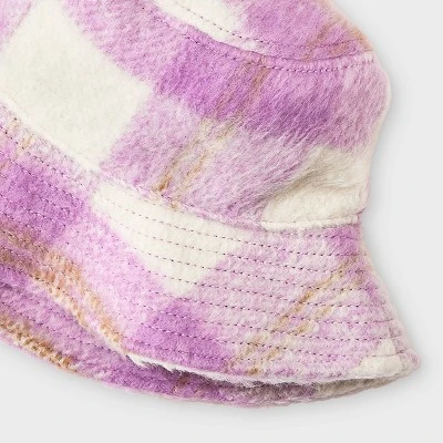 Girls' Plaid Bucket Hat - Cat & Jack™ Pink 4 Girls' Plaid Bucket Hat - Cat & Jack™ Pink - Image 2