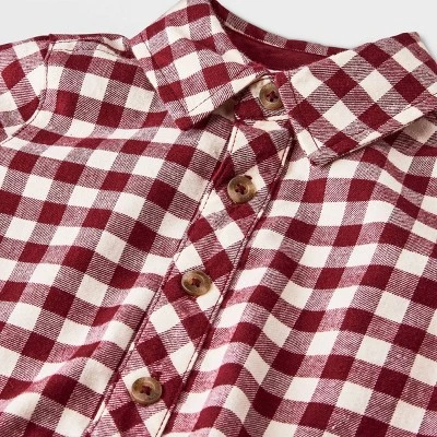 Baby Boys' Flannel Denim Top & Bottom Set - Cat & Jack™ Brown 3 Baby Boys' Flannel Denim Top & Bottom Set - Cat & Jack™ Brown - Image 2