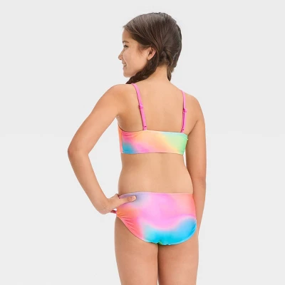 Girls' Rainbow Sparkle Rash Guard Set - Cat & Jack™ Pink 4 Girls' Rainbow Sparkle Rash Guard Set - Cat & Jack™ Pink - Image 2
