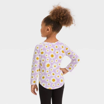 Toddler Girls' 3pk Long Sleeve T-Shirt - Cat & Jack™ Purple/Lavender/Yellow 4 Toddler Girls' 3pk Long Sleeve T-Shirt - Cat & Jack™ Purple/Lavender/Yellow - Image 2