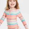Toddler Girls' One Piece Rash Guard - Cat & Jack™ Off-White -CAT and JACK Store GUEST 3102e715 7c6d 4df3 af62 2b53b0c21be5