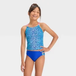 Girls' Leopard Spot Printed Tankini Set - Cat & Jack™ Blue -CAT and JACK Store GUEST 31ec589f e5b7 41f8 87de 8956a39aeae7