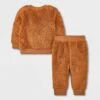 Baby Embroidered Faux Shearling Top & Bottom Set - Cat & Jack™ Brown