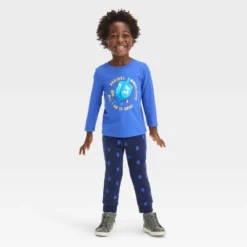 Toddler Boys' 2pc Dreidel Printed Long Sleeve Graphic T-Shirt And Fleece Jogger Pants Set - Cat & Jack™ Blue -CAT and JACK Store GUEST 3427af2d 46de 40c8 87e1 c40fb874426f