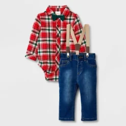 Baby Boys' Holiday Plaid Suspender Top & Bottom Set - Cat & Jack™ Red 11 Baby Boys' Holiday Plaid Suspender Top & Bottom Set - Cat & Jack™ Red -CAT and JACK Store GUEST 350027e0 efa4 4b76 b1a8 968c4e821774