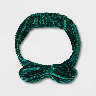 Baby Girls' Crinkle Crushed Velour Romper With Headband - Cat & Jack™ Green 4 Baby Girls' Crinkle Crushed Velour Romper With Headband - Cat & Jack™ Green - Image 2