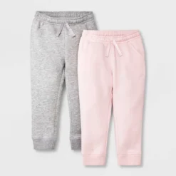 Toddler Girls' 2pk Fleece Jogger Pants - Cat & Jack™ Gray/Pink -CAT and JACK Store GUEST 3593cd7b 7be5 409f 88cd 7d0a773b49b3