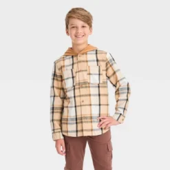 Boys' Long Sleeve Plaid Hoodie Shacket - Cat & Jack™ Beige 7 Boys' Long Sleeve Plaid Hoodie Shacket - Cat & Jack™ Beige -CAT and JACK Store GUEST 39cb8c1d 320e 4daa be15 85689b9b7e9c