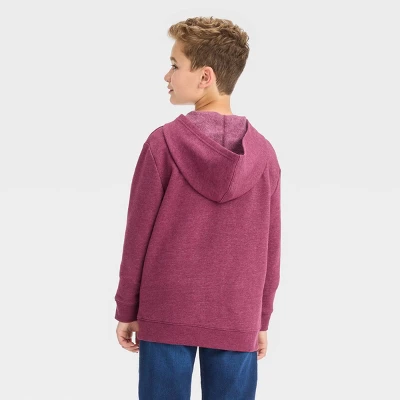 Boys' Fleece Hooded Zip-Up Sweatshirt - Cat & Jack™ 3 Boys' Fleece Hooded Zip-Up Sweatshirt - Cat & Jack™
