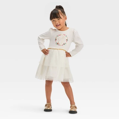 Toddler Girls' Deer Tulle Dress - Cat & Jack™ Cream 5 Toddler Girls' Deer Tulle Dress - Cat & Jack™ Cream - Image 3