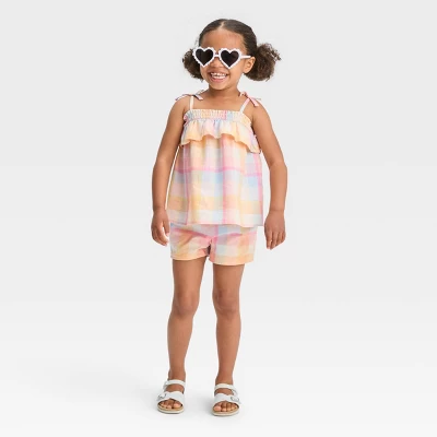 Toddler Girls' Plaid Skirtall Set - Cat & Jack™ 4 Toddler Girls' Plaid Skirtall Set - Cat & Jack™ - Image 2