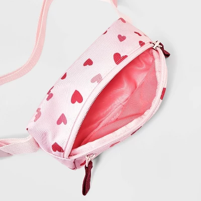 Girls' Heart Fanny Pack - Cat & Jack™ Pink 4 Girls' Heart Fanny Pack - Cat & Jack™ Pink - Image 2