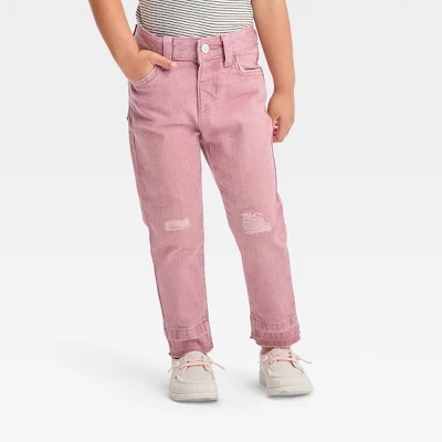 Toddler Straight Released Hem Jeans - Cat & Jack™ Pink 5 Toddler Straight Released Hem Jeans - Cat & Jack™ Pink - Image 3
