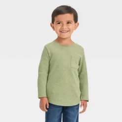 Toddler Boys' 2pk Long Sleeve T-Shirt - Cat & Jack⢠Charcoal Gray/Olive Green