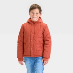 Boys' Solid Puffer Jacket - Cat & Jack™ -CAT and JACK Store GUEST 417f233f 2def 42ca 859a 75a3dab3084f