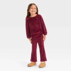 Toddler Girls' Flare Velour Top & Bottom Set - Cat & Jack™ Burgundy -CAT and JACK Store GUEST 446fd858 ab2f 4cbd 801c bfb5654fab44