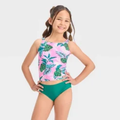 Girls' 'Summer Palms' Tankini Swimwear Set - Cat & Jack™ Green -CAT and JACK Store GUEST 44705045 01c7 44e0 beae 01291597a4c7