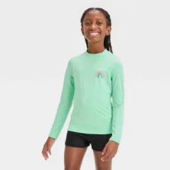 Girls' Rainbow Printed Rash Guard Swim Top - Cat & Jack™ Green -CAT and JACK Store GUEST 452d5338 6819 4dc5 99b2 456fb082b31b