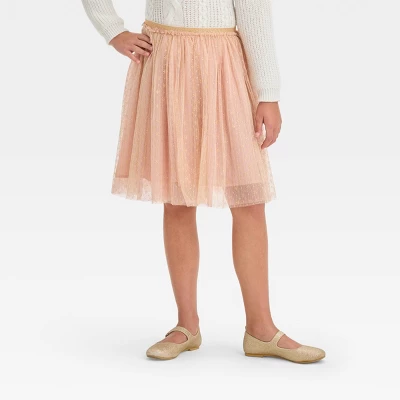 Girls' Embroidered Holiday Skirt - Cat & Jack™ Gold 5 Girls' Embroidered Holiday Skirt - Cat & Jack™ Gold - Image 3