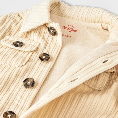 Baby Boys' Corduroy Shacket - Cat & Jack™ Cream 4 Baby Boys' Corduroy Shacket - Cat & Jack™ Cream - Image 2