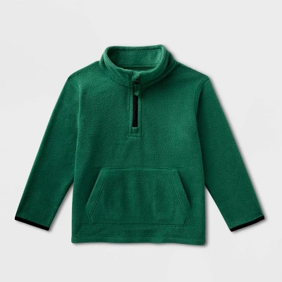 Toddler Boys' Adaptive Fleece Mock Neck Top - Cat & Jack™ Forest Green 6 Toddler Boys' Adaptive Fleece Mock Neck Top - Cat & Jack™ Forest Green - Image 4