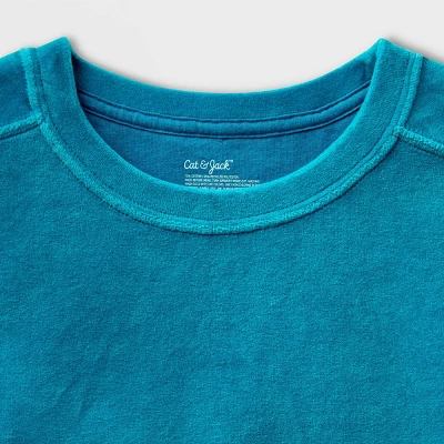 Girls' Adaptive Velour Sweatshirt - Cat & Jack™ Teal Blue 4 Girls' Adaptive Velour Sweatshirt - Cat & Jack™ Teal Blue - Image 2