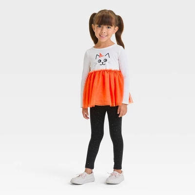Toddler Girls' Cat Long Sleeve Top & Tulle Set - Cat & Jack™ Cream 5 Toddler Girls' Cat Long Sleeve Top & Tulle Set - Cat & Jack™ Cream - Image 3