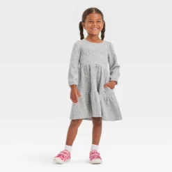 Toddler Girls' Cozy A-Line Dress - Cat & Jack™ Gray -CAT and JACK Store GUEST 4d2f07d0 223a 40fa bab3 c7a1b042d95c