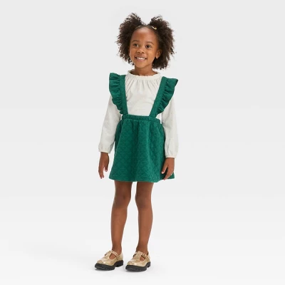 Toddler Girls' Long Sleeve Skirtall Set - Cat & Jack™ Green 4 Toddler Girls' Long Sleeve Skirtall Set - Cat & Jack™ Green - Image 2