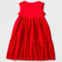 Girls' Adaptive Sleeveless Sequin Tulle Dress - Cat & Jack™ Red