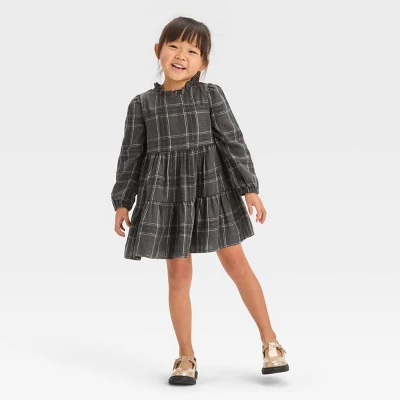 Toddler Girls' Plaid Long Sleeve Dress - Cat & Jack™ 6 Toddler Girls' Plaid Long Sleeve Dress - Cat & Jack™ - Image 4